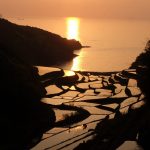 夕暮れの棚田 撮影者：森下富夫　撮影地：佐賀県玄海町浜野浦の棚田 　撮影日：2018年4月30日