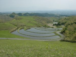 「熊本県阿蘇郡産山村の「扇田」」　撮影者：長尾雅彦 撮影地：熊本県阿蘇郡産山村　撮影日：平成21年4月30日