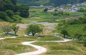 せんがまち棚田とＪＲ東海道本線［ 金谷～掛川間 ］