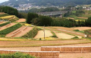 尾戸の口棚田と高千穂あまてらす鉄道［高千穂～高千穂鉄橋間］